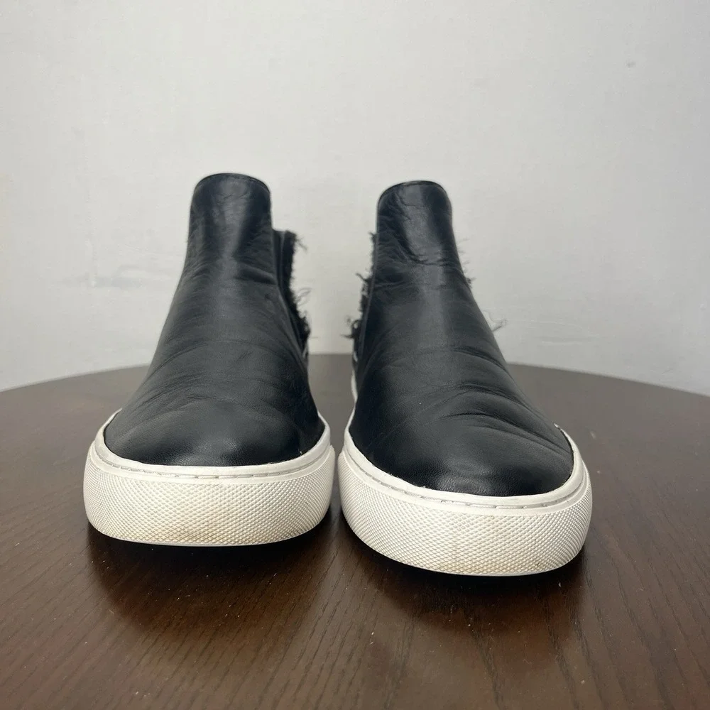 Tory Burch Rosette Boots Women's 8.5M Black Leather Chelsea Sneakers‎ Booties